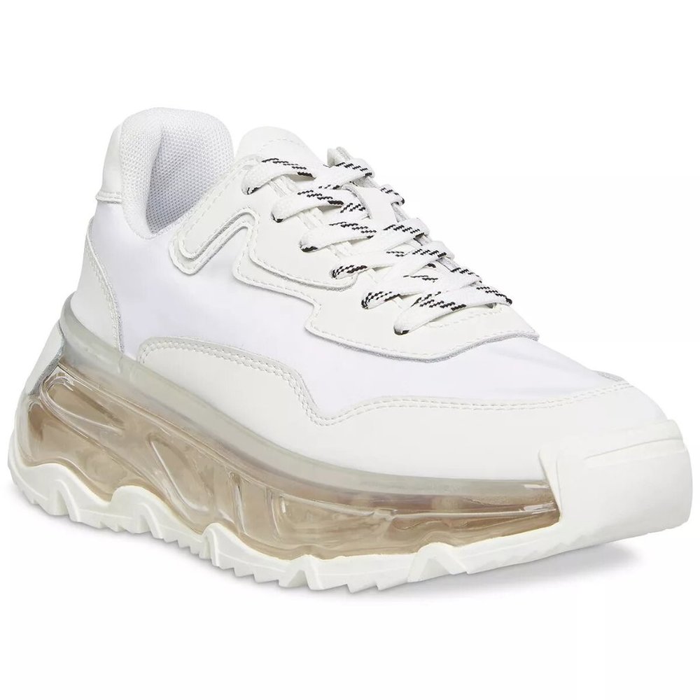 Steve Madden Blatant White Chunky Air Sneakers Shoes Flats Multi Size New